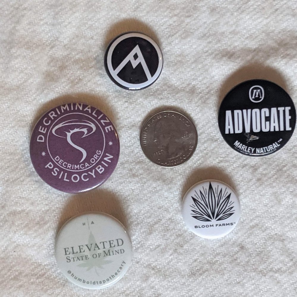 Lot of Cannabis Brand Buttons